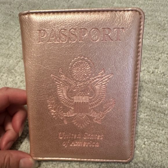Elegant Pink Metallic Passport Wallet - Picture 1 of 3